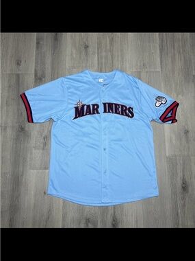 Seattle Mariners Light Blue Button-Up Jersey